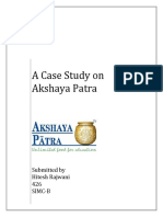 A Case Study On Akshaya Patra: Submitted by Hitesh Rajwani 426 Simc-B