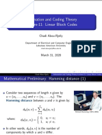 Lecture11 - Linear Block Codes