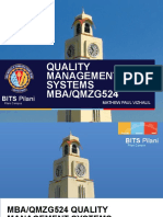 Quality Management Systems MBA/QMZG524: BITS Pilani