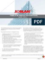 Tabela de Preços Roblan 2019