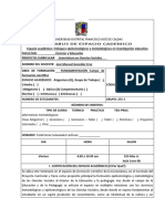 SYLLABUS Enfoques Epistemológicos y Metodológicos en Investigación Educativa 2019-3