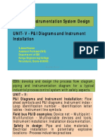 14EIT72 Instrumentation System Design UNIT-V - P&I Diagrams and Instrument Installation