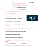 Ficha Refuerzo - Estructura Del Predicado - Quinto Grado