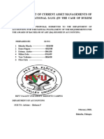 An Assessement of Current Asset Managements of Awash International Bank (In The Case of Dukem Town)