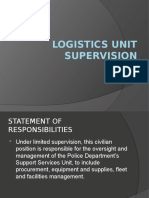 Logistics Unit Supervision