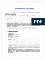 Assignment: Financial Management: Dividend - Meaning