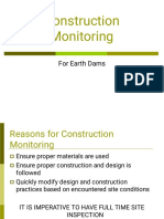 Construction Monitoring: For Earth Dams