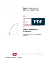 Basel Committee On Banking Supervision: CRE Calculation of RWA For Credit Risk