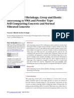 Comparison of Shrinkage, Creep and Elastic Shortening of VMA and Powder Type Self-Compacting Concrete and Normal Vibrated Concrete