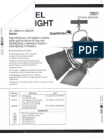 Strand Century Lighting 3501 Castor 10-Inch Fresnel Spotlight Spec Sheet 6-77