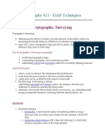 Geography 411 - Field Techniques: Topographic Surveying