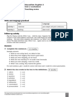 Macmillan English 5 Unit 2 Worksheet Teaching Notes: 12 Marks