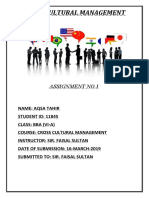 Cross Cultural Management: Assignment No.1