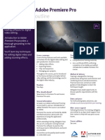 Training Course Outline: Introduction To Adobe Premiere Pro