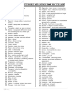 Most Important Word Meanings For SSC Exams