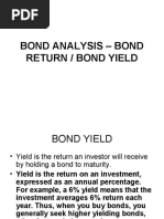 Bond Analysis - Bond Return / Bond Yield