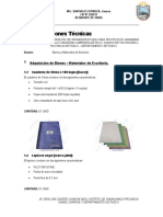 Especificaciones de Material de Escritorio