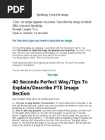 40 Seconds Perfect Way/Tips To Explain/Describe PTE Image Section