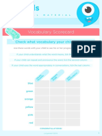 Colors: Vocabulary Scorecard