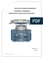 National Institute of Fashion Technology: Mechatronics - Assignment 1 Computerized Jacquard Knitting Machine