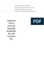 Trabajo Organizacion A NIVEL DE LENGUAJE ENSAMBLADOR DEL COMPUTADOR