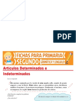 Artículos Determinantes e Indeterminantes para Segundo Grado de Primaria