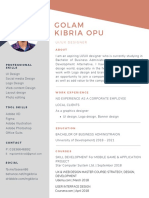 Blue and Brick Red Geometric Modern Resume