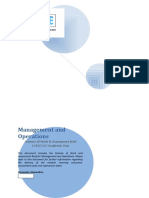 Management and Operations: Scheme of Work & Assessment Brief 2019/2020 Academic Year