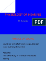 Physiology of Hearing: DR Bukanu