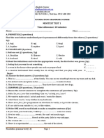 Foundation Grammar Course Minitest Test 1 Time Allowance: 20 Minutes