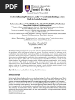 Factors Influencing Customers Loyalty Towards Islamic Banking: A Case Study in Gombak, Selangor