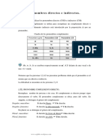 Los Pronombres Directos e Indirectos PDF