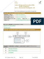 Creative Design and Innovation (CDI) Grade 12 Advance Week 3 - Assessment Checkpoint - CA