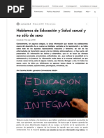 Hablemos de Educación y Salud Sexual y No Sólo de Sexo