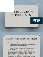 Introduction To Investment