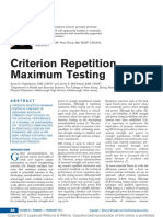 Criterion Repetition Maximum Testing