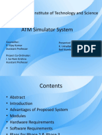 ATM Simulator System: Kakatiya Institute of Technology and Science