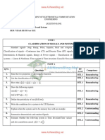 Department of Electronics & Communication Engineering Question Bank Subject