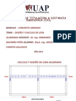 Diseno y Calculo de Losa Aligerada