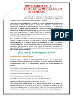 La Importancia de La Homogeneidad de La Mezcla Cruda de Cemento