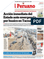 Acción Inmediata Del Estado Ante Emergencia Por Huaico en Tacna