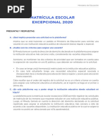 Preguntas Frecuentes Matricula 2020 PDF