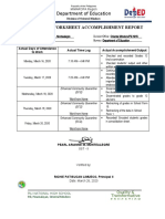 Individual Worksheet Accomplishment Report: Department of Education