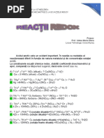 Exerciții Rezolvate - Stabilire Coeficienți Stoechiometrici - Reacții Redox 10 Mai - 2020