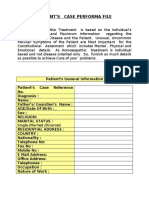 Patient'S Case Performa File