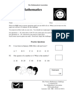 Primary Mathematics Challenge: 21-25 November 2011