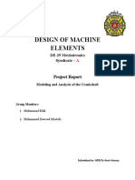 Design of Machine Elements: Project Report