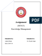 Assignment: (MT413) Knowledge Management