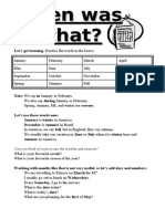 When Was That?: Can You Think of Ways To Use The Months and Seasons?