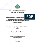 Redes Sociales y Relaciones Laborales Análisis de Sus Implicaciones y Regulación en El Ordenamiento Jurídico Costarricense